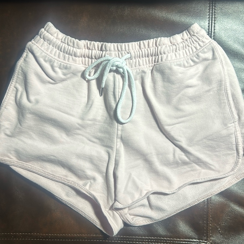Pink Athletic Style Shorts w White Lace